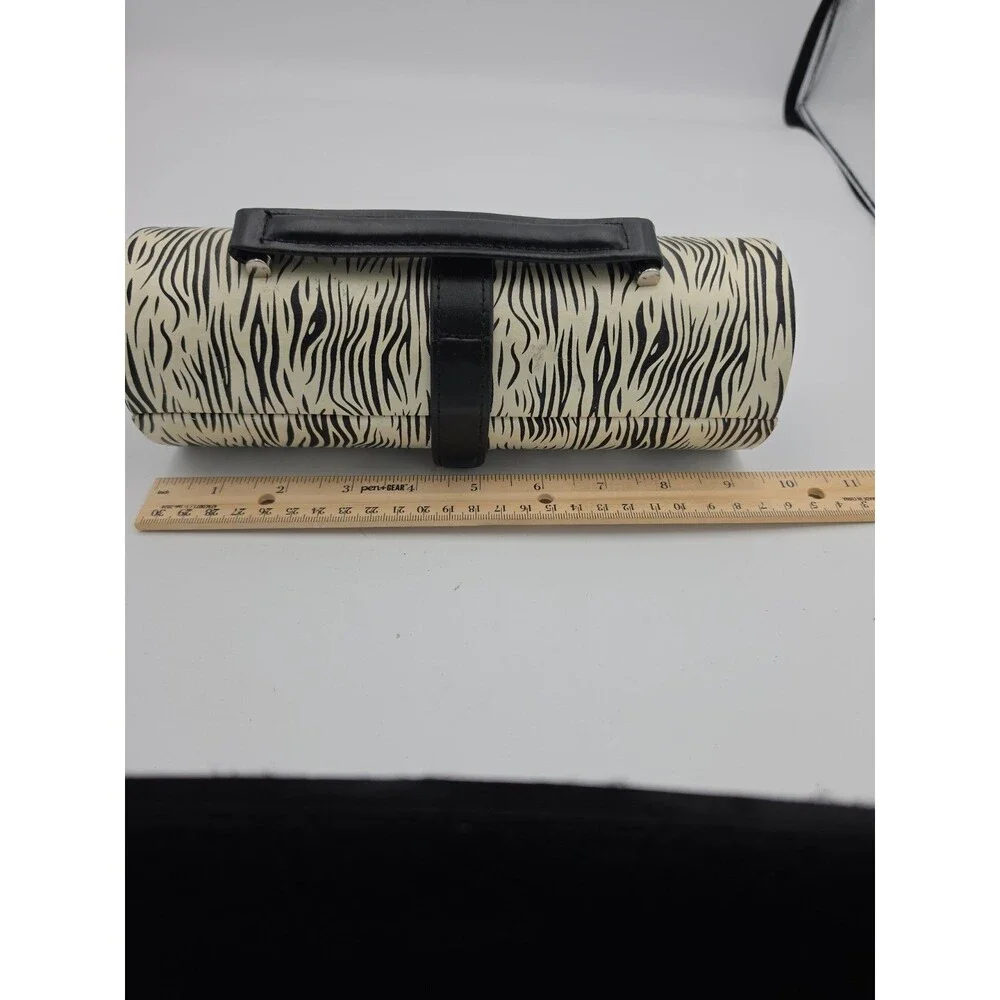 Jewelry Box Mini Zebra Travel Case Organizer Faux Leather Purse Satchel